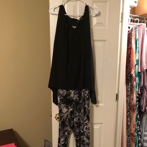 Blue and white jumpsuit